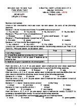 Đề đề xuất kiểm tra chất lượng học kỳ II môn Tiếng Anh Lớp 8 - Năm học 2015-2016 - Phòng GD & ĐT Sa Đéc (Có đáp án)